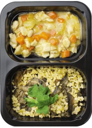 Рагу из куриного бедра с булгуром с тимьяном и грибами