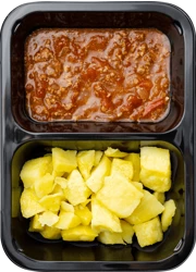 Печёный картофель с говядиной болоньезе