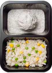 Котлеты из индейки на пару с рисом и овощами