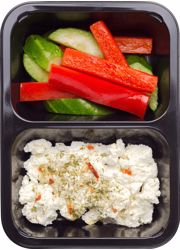 Творожно-сырная закуска с миксом свежих овощей